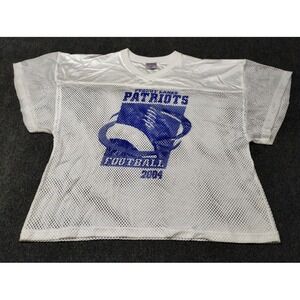 Vintage Champro Football Jersey Youth L / XL‎ White Mesh Pequot Lakes Patriots